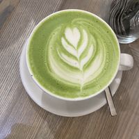 they have matcha latte too at Good One Café in Hamburg