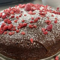 look at that chocolate cake  at Good One Café in Hamburg