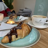 Croissants with chocolate topping and filling   at Good One Café in Hamburg