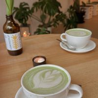 Matchalatte  at Good One Café in Hamburg