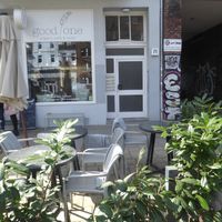 Good One Café entrance and outside seating at Good One Café in Hamburg