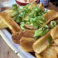 rustic fries with crunchy chili mayo at Happys Bar & Street Food in Dublin