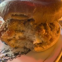 Vegan chicken burger (perfect texture)   at Happys Bar & Street Food in Dublin