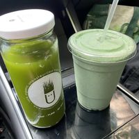 Green Lemonade & Mint Cacao Chip  at Puree Juice Bar in Bethesda
