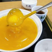 Sweet Pumpkin porridge 단호박죽 at Bonjuk 본죽 - Gosichon in Seoul