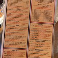 Menu lunch special side at Thai Lotus in Reno