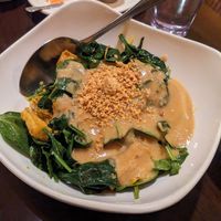 Spinach peanut with tofu, comes with white rice at Thai Lotus in Reno