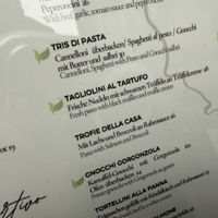 vegan menu  at Pomodoro in Bern