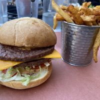 Vegan Smash Burger with Cajun Friess  at Grains of Wrath in Camas