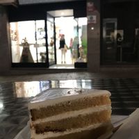 The store and delicious sweet coconutcake at Bäcker las Arenas in Tenerife