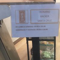 Opening Times Bäcker  at Bäcker las Arenas in Tenerife