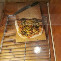 Pizza on offer which we didn't try but looked really good at Schwarzbrot OG in Vienna