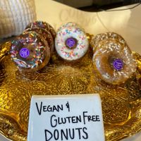 Vegan donuts at the counter  at FeelLove Coffee in Loveland