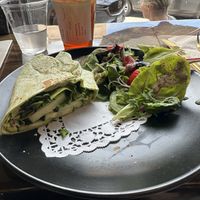 Vegan avocado wrap (had already eaten half)  at FeelLove Coffee in Loveland