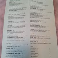 Veggie Lovers menu at Charm Thai Bistro in Oakland