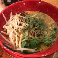 Vegan ramen with impossible meat with soy based broth ask for no egg to make vegan. at Waraku in San Francisco