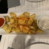 Patates with great dipsauces. at Copenhagen in Valencia
