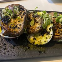 Vegan tomato caprese with eggplant  at Copenhagen in Valencia