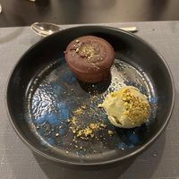 Vegan chocolate coulant at Copenhagen in Valencia
