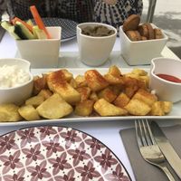 Bravas and aubergine pate at Copenhagen in Valencia
