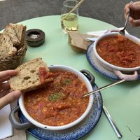 Veganized tomato-based dish (no egg)  at Dükkan Galata in Istanbul