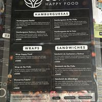 Menú  at Sokko Happy Food in Heredia