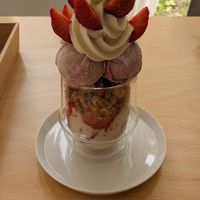 Vegan strawberry parfait at lilla in Awaji