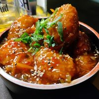 Vegan chicken in sweet sauce was the winner winner chikin dinner at Panda in Catania