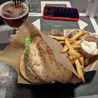 Falafel burger & fries at Burgr in Tromsoe