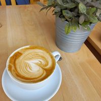 Oat milk latte at The Lavender House Cafe in Bromley