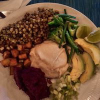 Hummus platter at Badolina in Zanzibar
