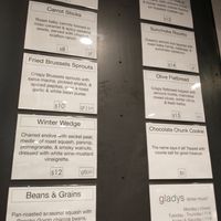 Seasonal menu at Gladys  in Edgewater