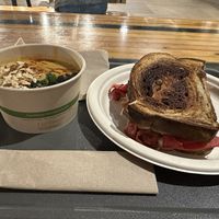 Reuben sandwich and carrot broccoli soup 👌  at Gladys  in Edgewater