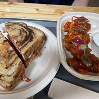 Reuben and buffalo artichokes  at Gladys  in Edgewater