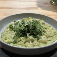 Burnt scallion gnocchii  at Gladys  in Edgewater