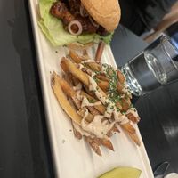 lettuce; served with hand cut fries & a pickle.   at Gladys  in Edgewater