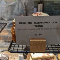 Lemon and elderflower cake at Atkinsons in Lancaster