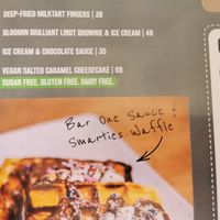 The one vegan dessert option at Bossa in Cape Town