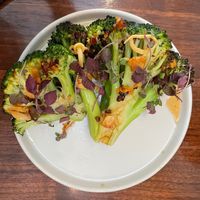 Broccoli with micro greens at Wayan in New York City