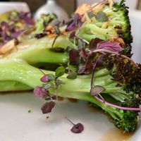 Broccoli and micro greens at Wayan in New York City