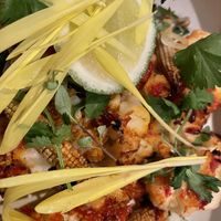 The vegan cauliflower dish! Super spicy red sauce  at Wayan in New York City