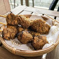 Veggie chicken satay skewers at H.O.P House on Peel in Hong Kong Island