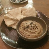 Nibbles: Baba Ganoush - Roasted Aubergine, Chilli, Cumin, Lemon, Home-made Flatbread at George's Dining Room & Bar in Worsley