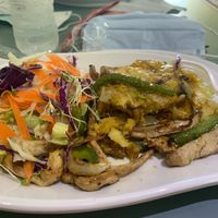 Vegan pechuga el pollo. With trifongo!!!  at Eileens Kitchen  in San Juan