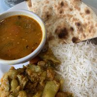 Combo came with those. The naan was big (cut in quarters in this photo) at Chaat Corner in San Francisco