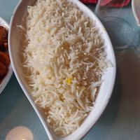 White basmati rice at Chaat Corner in San Francisco