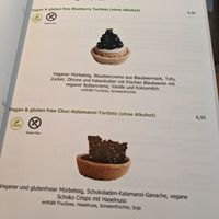 vegan menu at Caféhaus Siesmayer in Frankfurt