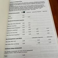Speisekarte   at Caféhaus Siesmayer in Frankfurt