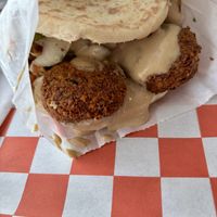 Falafel pita with ALL the fixingss  at Otto Turkish Street Food in Charlottesville