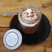 Vegan dessert at Atabalats in Barcelona